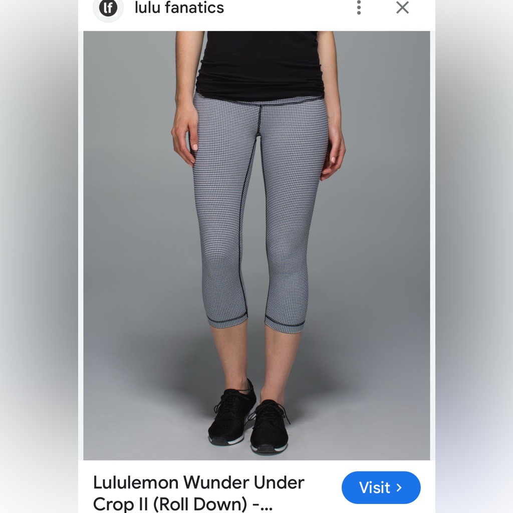 Lululemon Athletica Wunder Under Black And White Crop Size 4